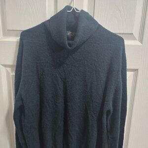 Charter Club Sweater Women's Cashmere Med Green Old Money Turtle Neck Luxury